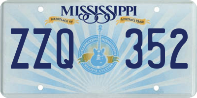 MS license plate ZZQ352