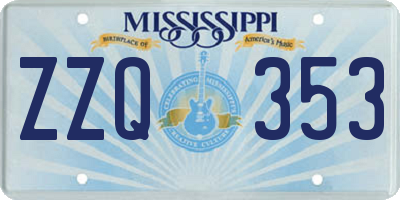 MS license plate ZZQ353