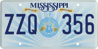 MS license plate ZZQ356