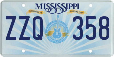 MS license plate ZZQ358