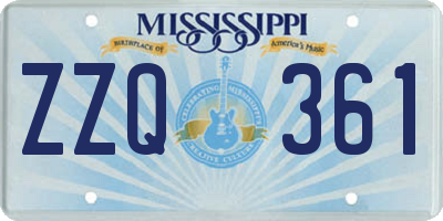MS license plate ZZQ361