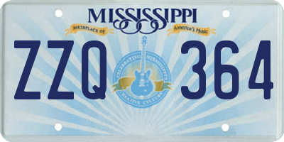 MS license plate ZZQ364