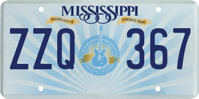 MS license plate ZZQ367