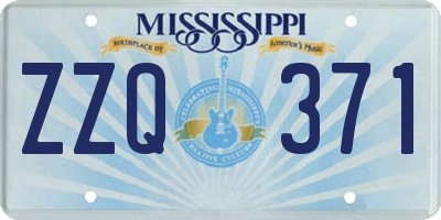 MS license plate ZZQ371