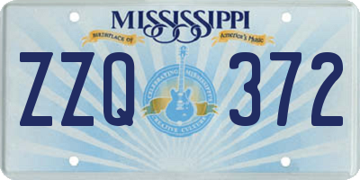MS license plate ZZQ372