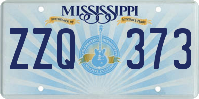 MS license plate ZZQ373