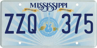 MS license plate ZZQ375