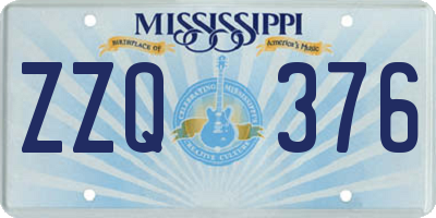 MS license plate ZZQ376
