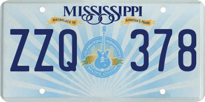 MS license plate ZZQ378