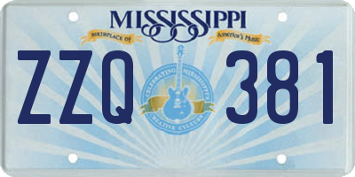 MS license plate ZZQ381