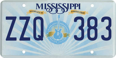 MS license plate ZZQ383