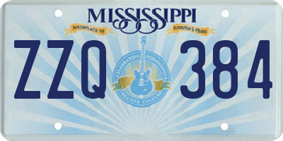 MS license plate ZZQ384