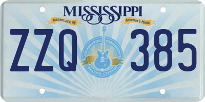 MS license plate ZZQ385