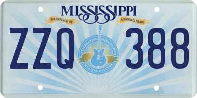 MS license plate ZZQ388