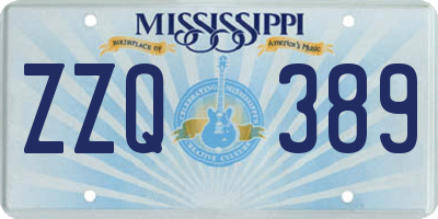 MS license plate ZZQ389