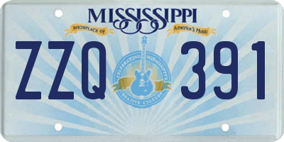 MS license plate ZZQ391