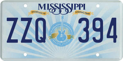 MS license plate ZZQ394