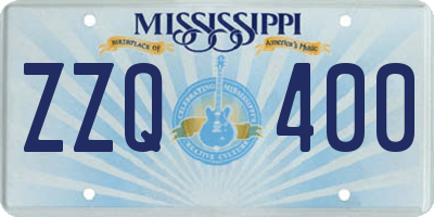 MS license plate ZZQ400