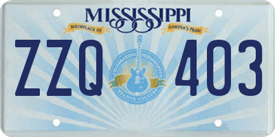 MS license plate ZZQ403