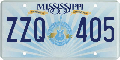 MS license plate ZZQ405