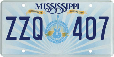 MS license plate ZZQ407