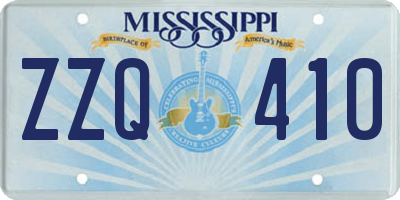 MS license plate ZZQ410