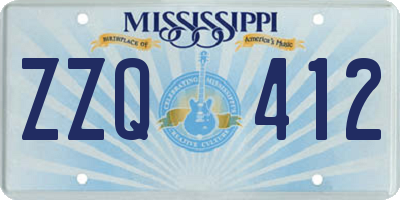 MS license plate ZZQ412