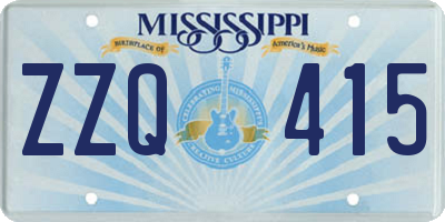 MS license plate ZZQ415