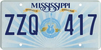 MS license plate ZZQ417