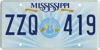 MS license plate ZZQ419