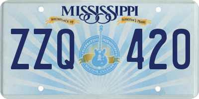 MS license plate ZZQ420