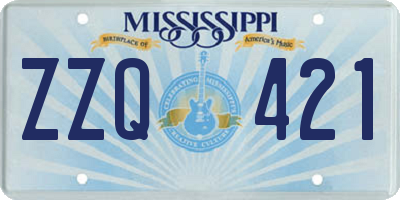 MS license plate ZZQ421
