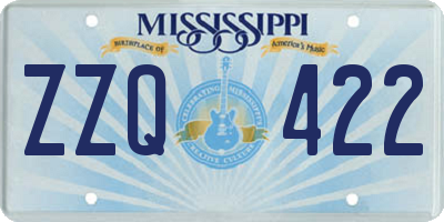 MS license plate ZZQ422