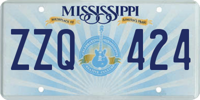 MS license plate ZZQ424
