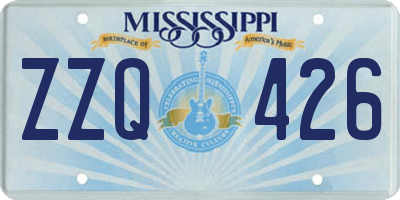 MS license plate ZZQ426