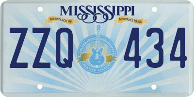 MS license plate ZZQ434