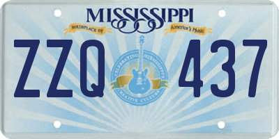 MS license plate ZZQ437