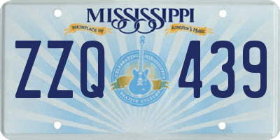 MS license plate ZZQ439