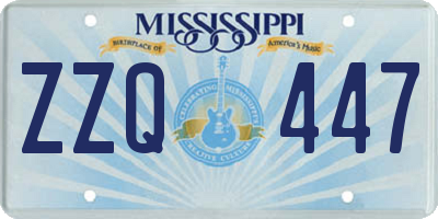 MS license plate ZZQ447