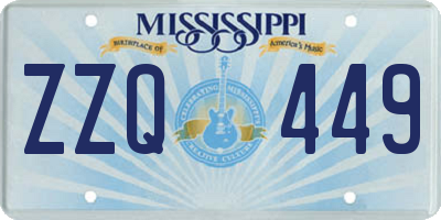 MS license plate ZZQ449