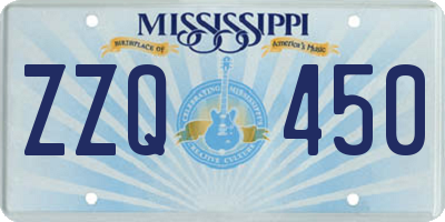 MS license plate ZZQ450