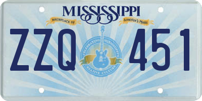 MS license plate ZZQ451