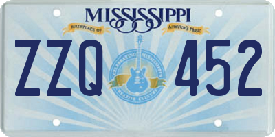MS license plate ZZQ452