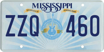 MS license plate ZZQ460