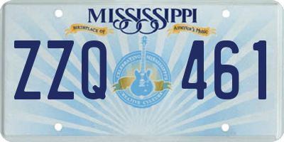 MS license plate ZZQ461