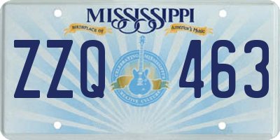 MS license plate ZZQ463