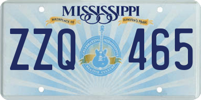 MS license plate ZZQ465