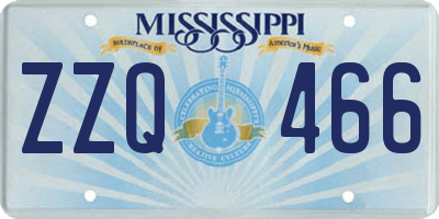 MS license plate ZZQ466