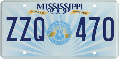 MS license plate ZZQ470