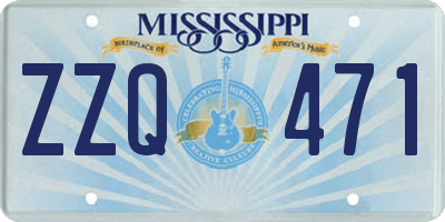 MS license plate ZZQ471